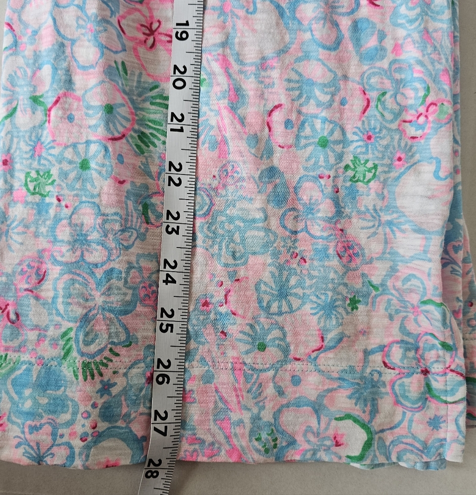 Lilly Pulitzer Cotton Floral Tunic Top S Embroidered Coastal Summer Resortwear - Picture 11 of 11